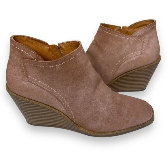 LUCKY BRAND Suede Macawi Ankle Boot Side Zip Size 7.5 - Picture 6 of 11